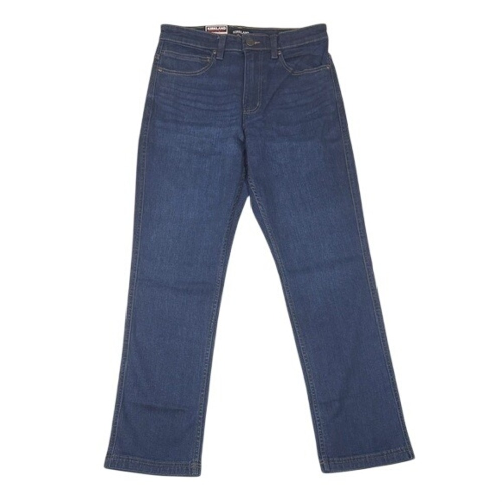 Kirkland Signature Mens Straight Leg Dark Wash Stretch‎ Denim Jeans 30x32 Indigo